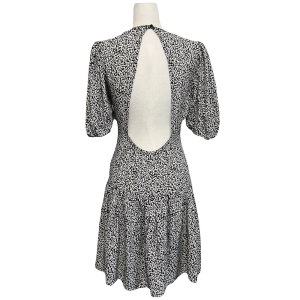 Free People Short Sleeve Tear Drop Back Black & White Dress - Size Small - Picture 8 of 15